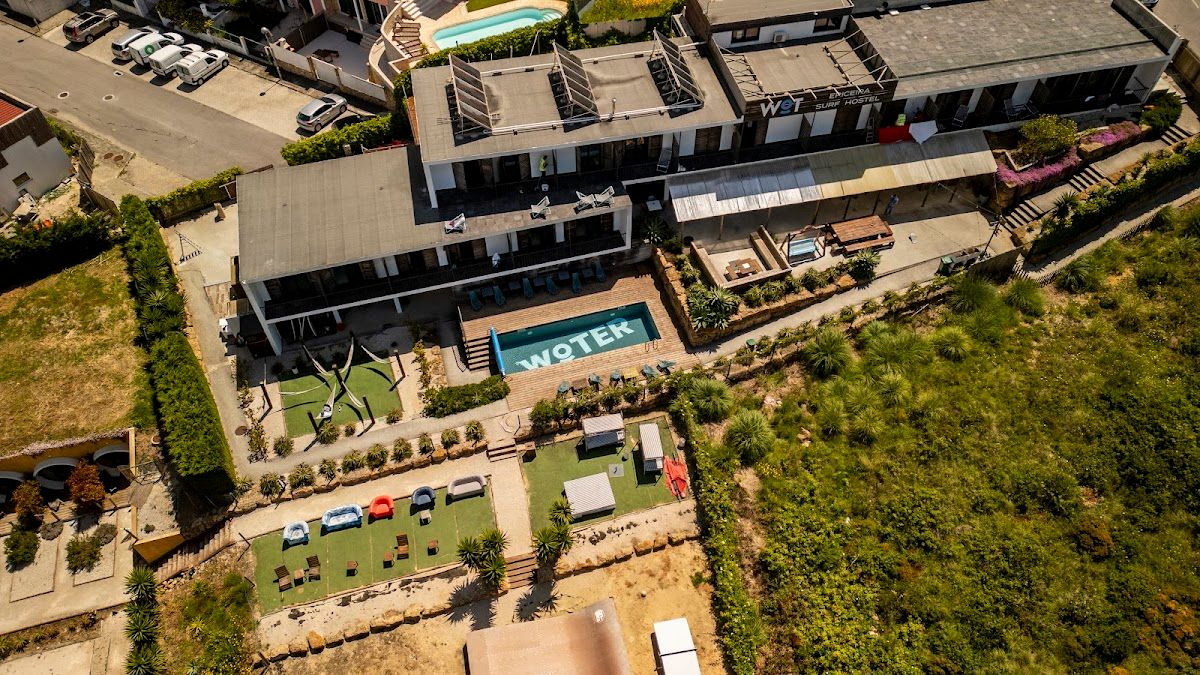 WOT Ericeira Surf Social hostel with pool, skate ramp and social outdoor spaces